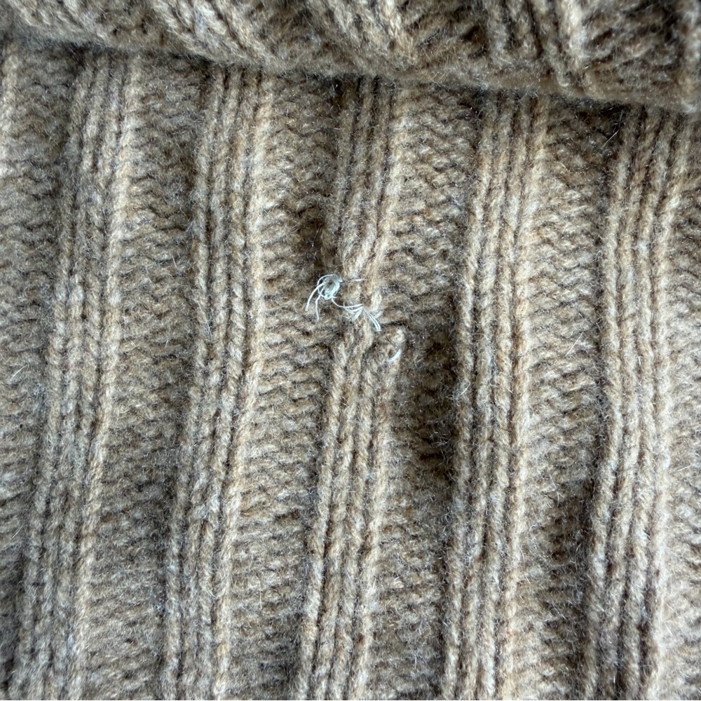 Ralph Lauren Blue Label 80 Wool 20 Cashmere Camel Tan Crop Boxy Knit Turtleneck - Picture 10 of 15